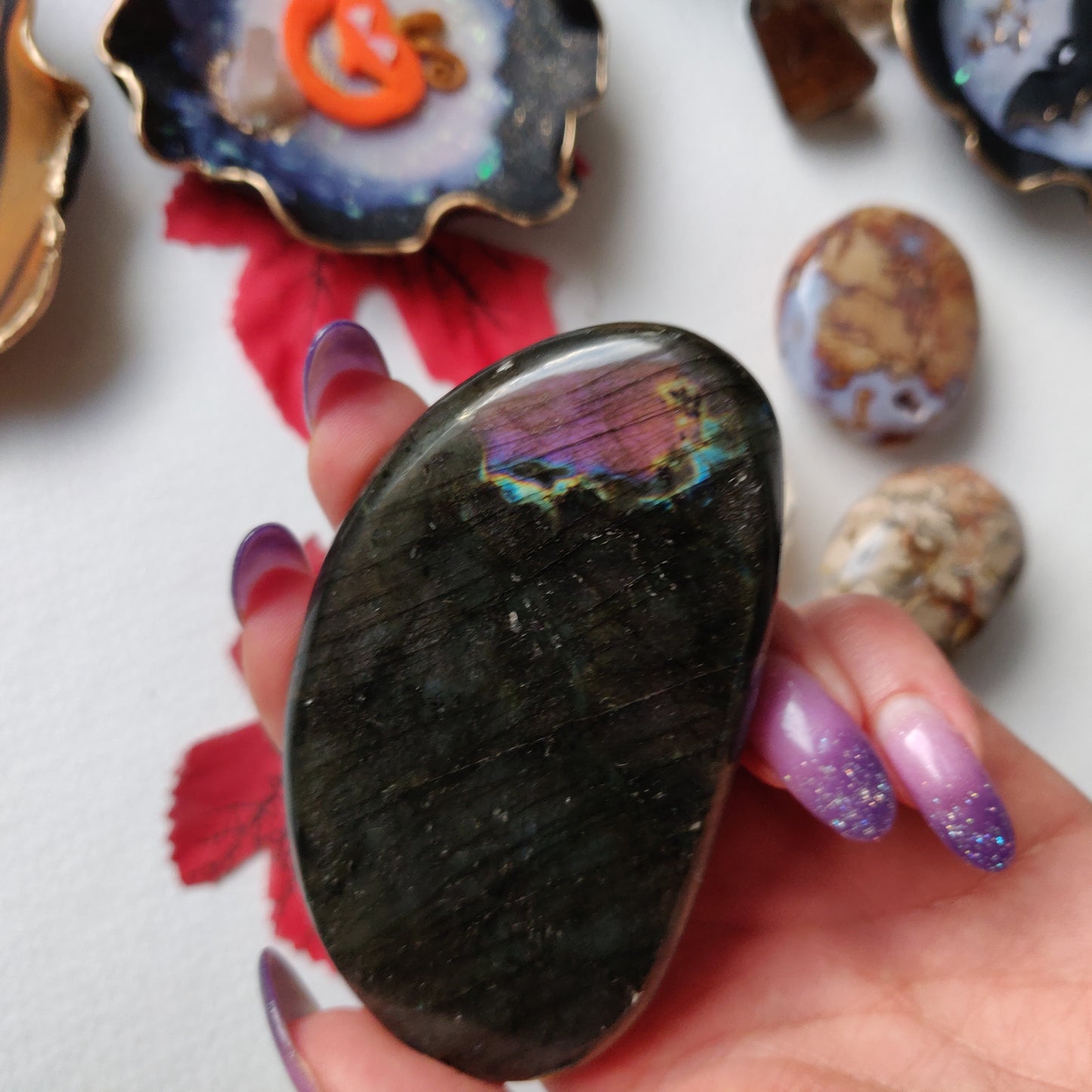 Labradorite Palm Stone (#A14)