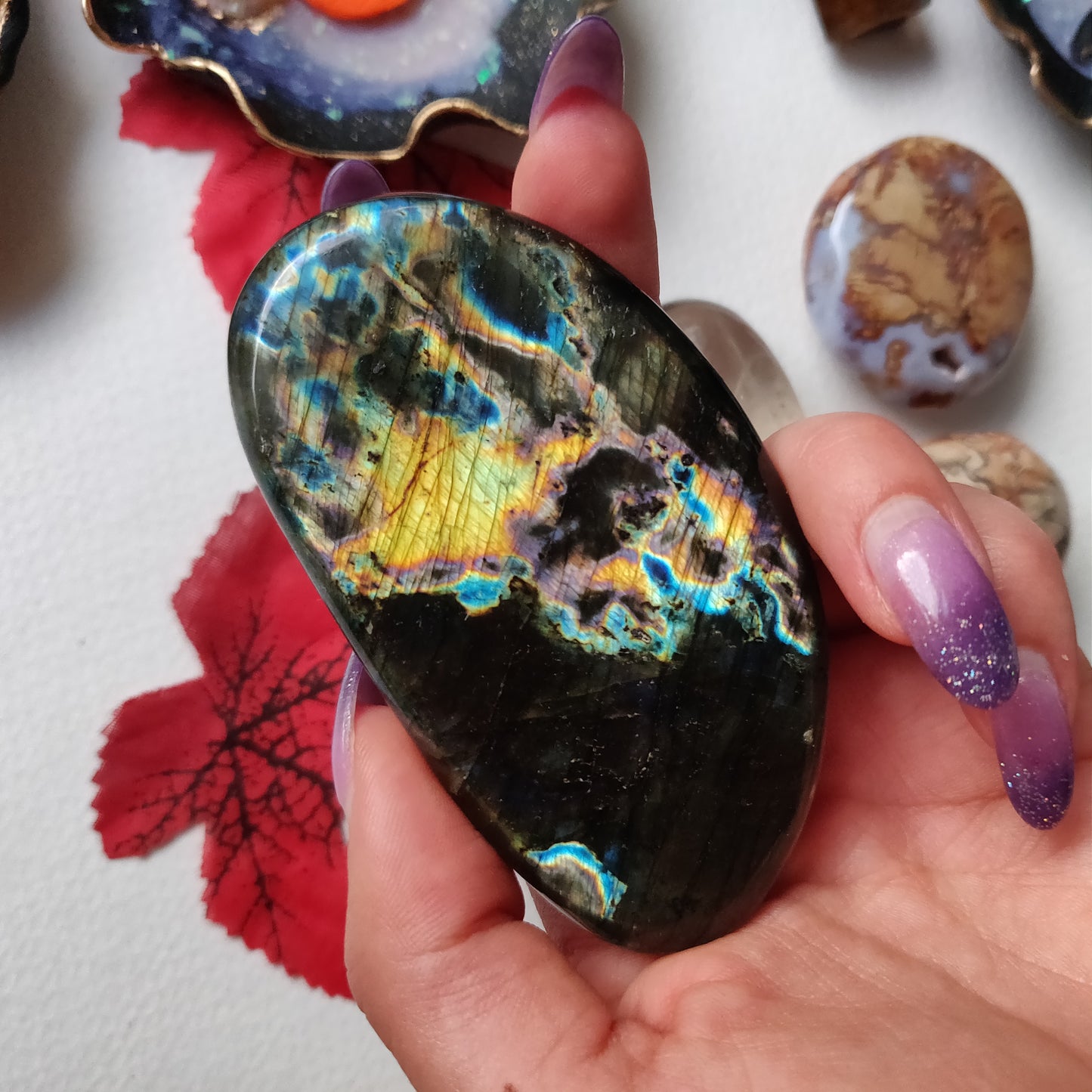 Labradorite Palm Stone (#A14)