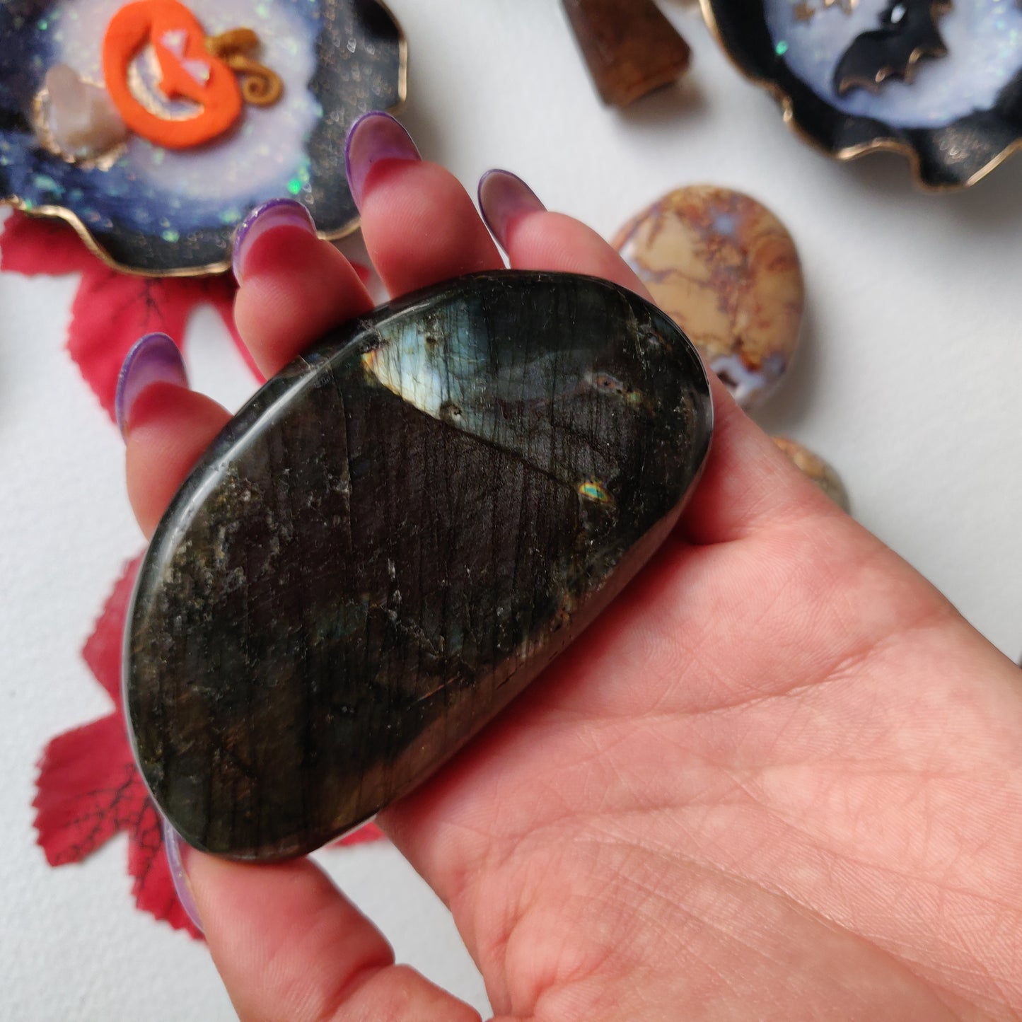 Labradorite Palm Stone (#A14)