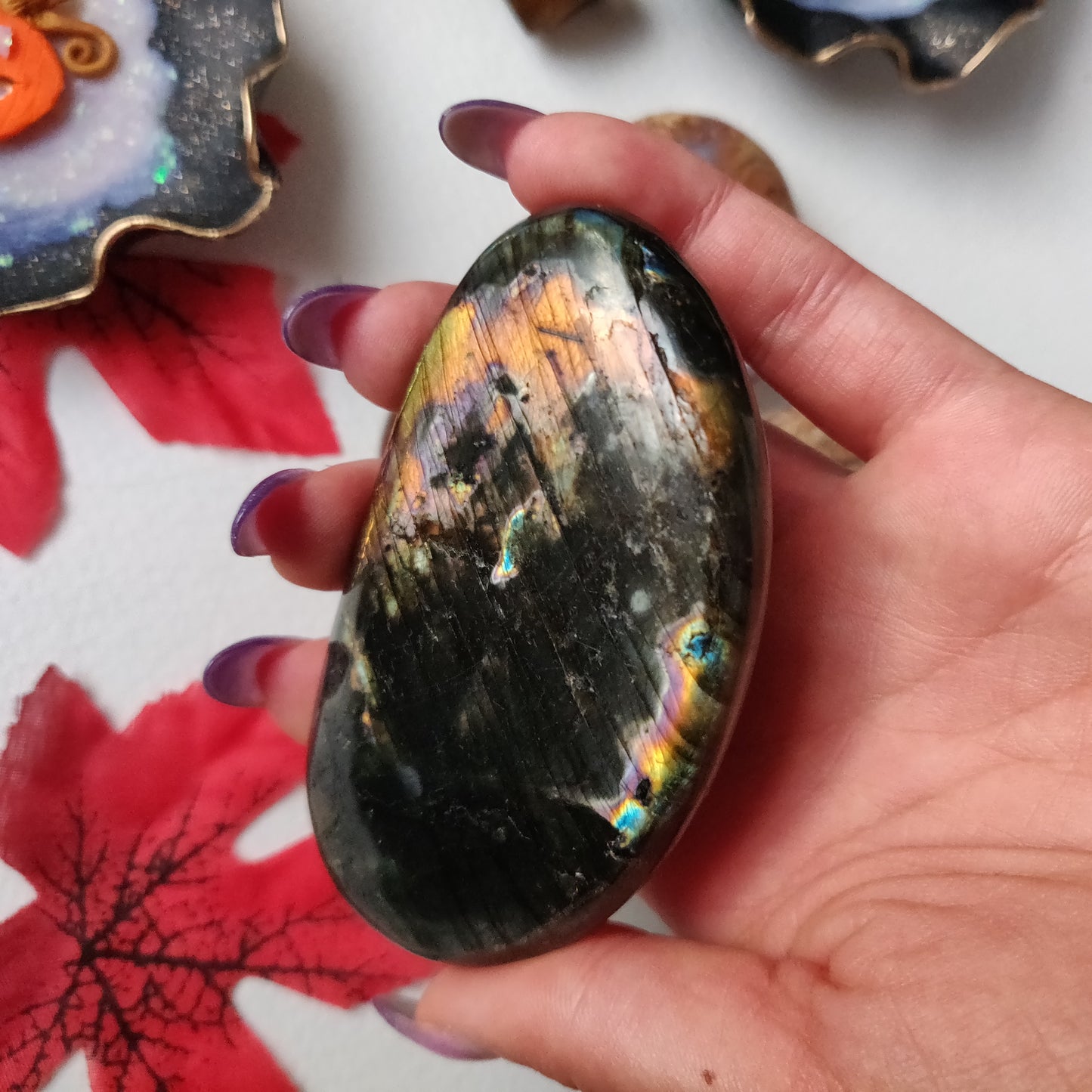 Labradorite Palm Stone (#A14)
