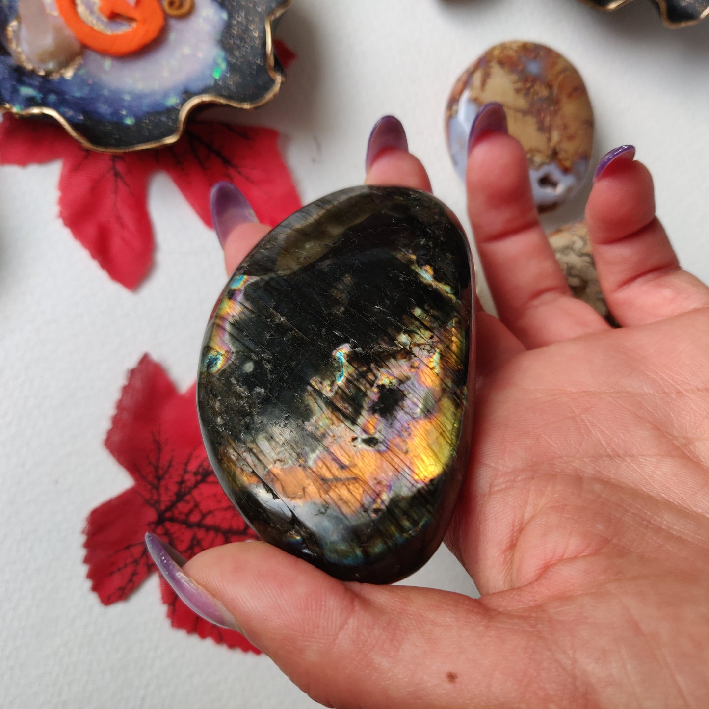 Labradorite Palm Stone (#A14)