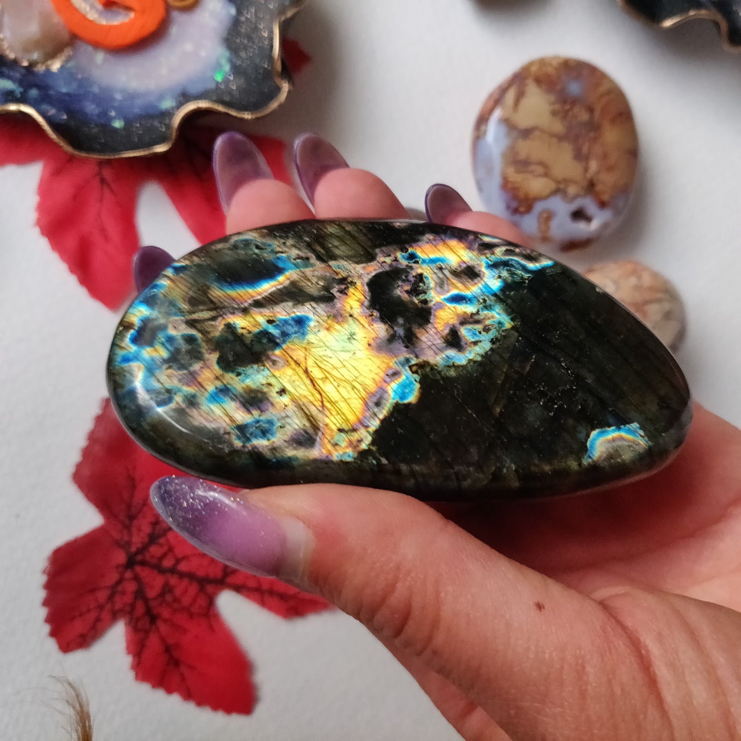 Labradorite Palm Stone (#A14)