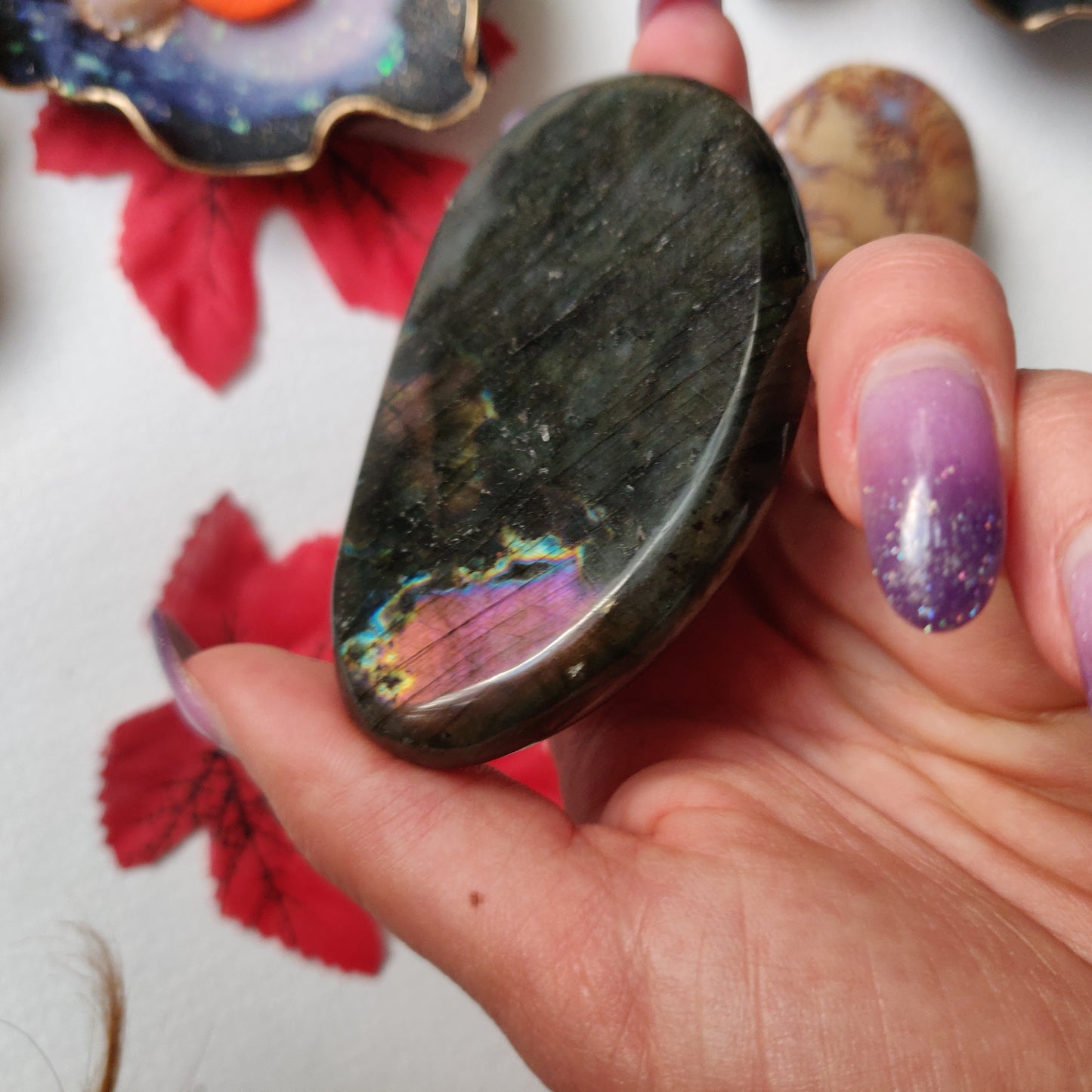 Labradorite Palm Stone (#A14)