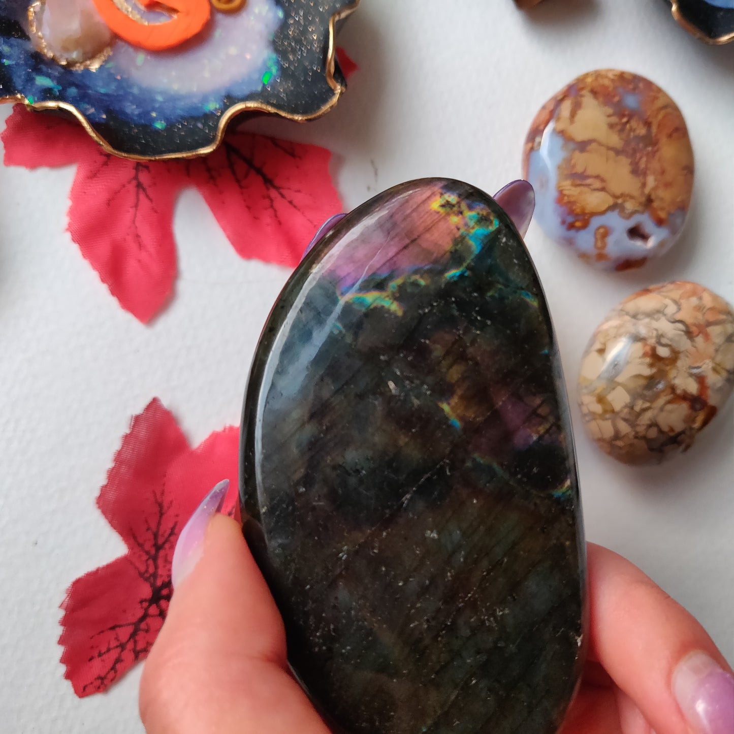 Labradorite Palm Stone (#A14)