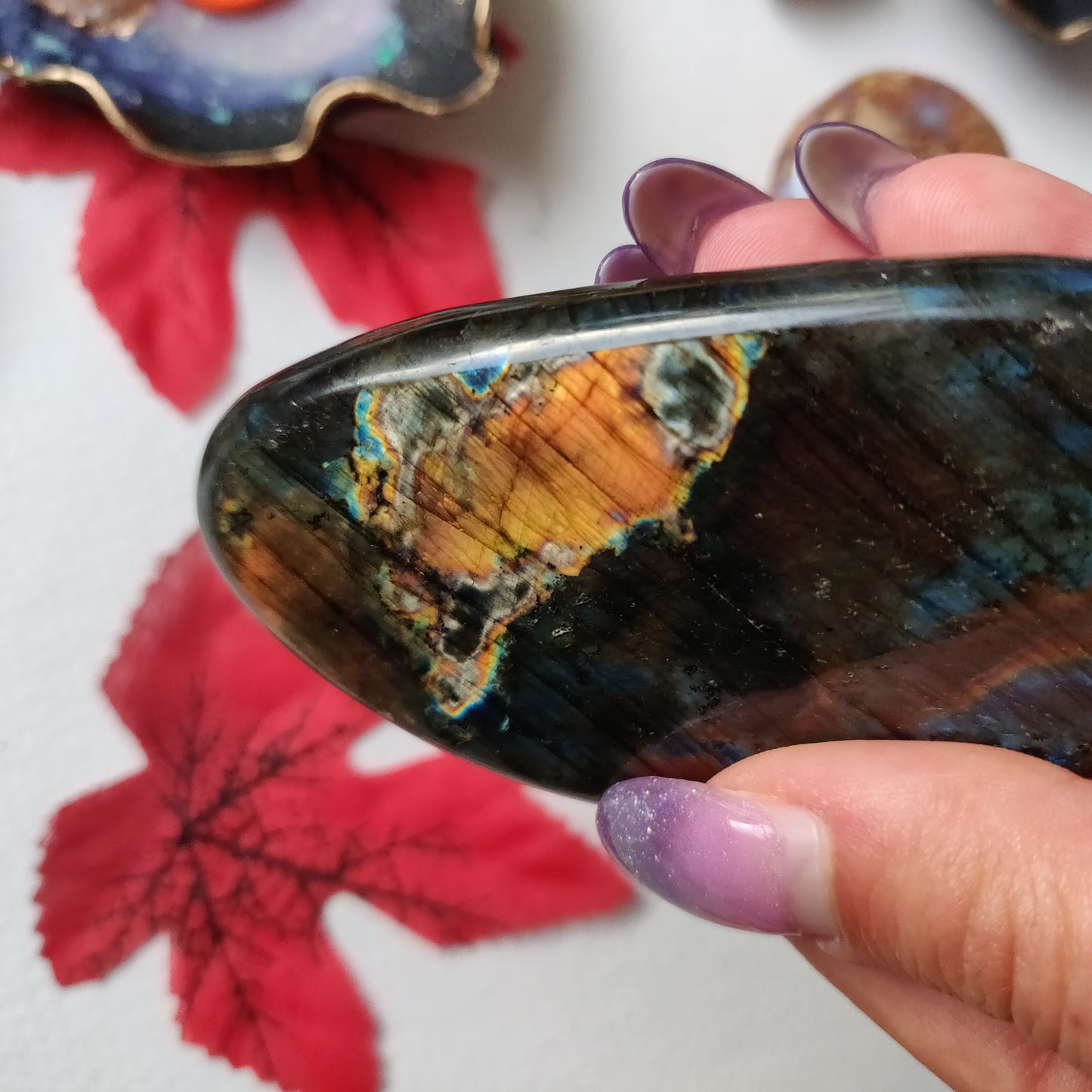 Labradorite Palm Stone (#A14)