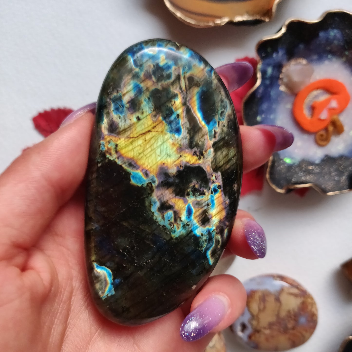 Labradorite Palm Stone (#A14)
