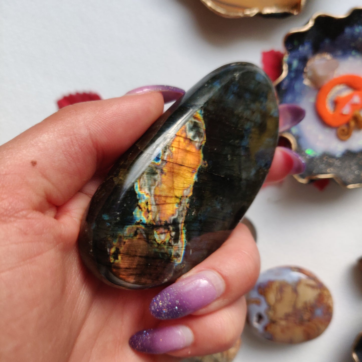 Labradorite Palm Stone (#A14)