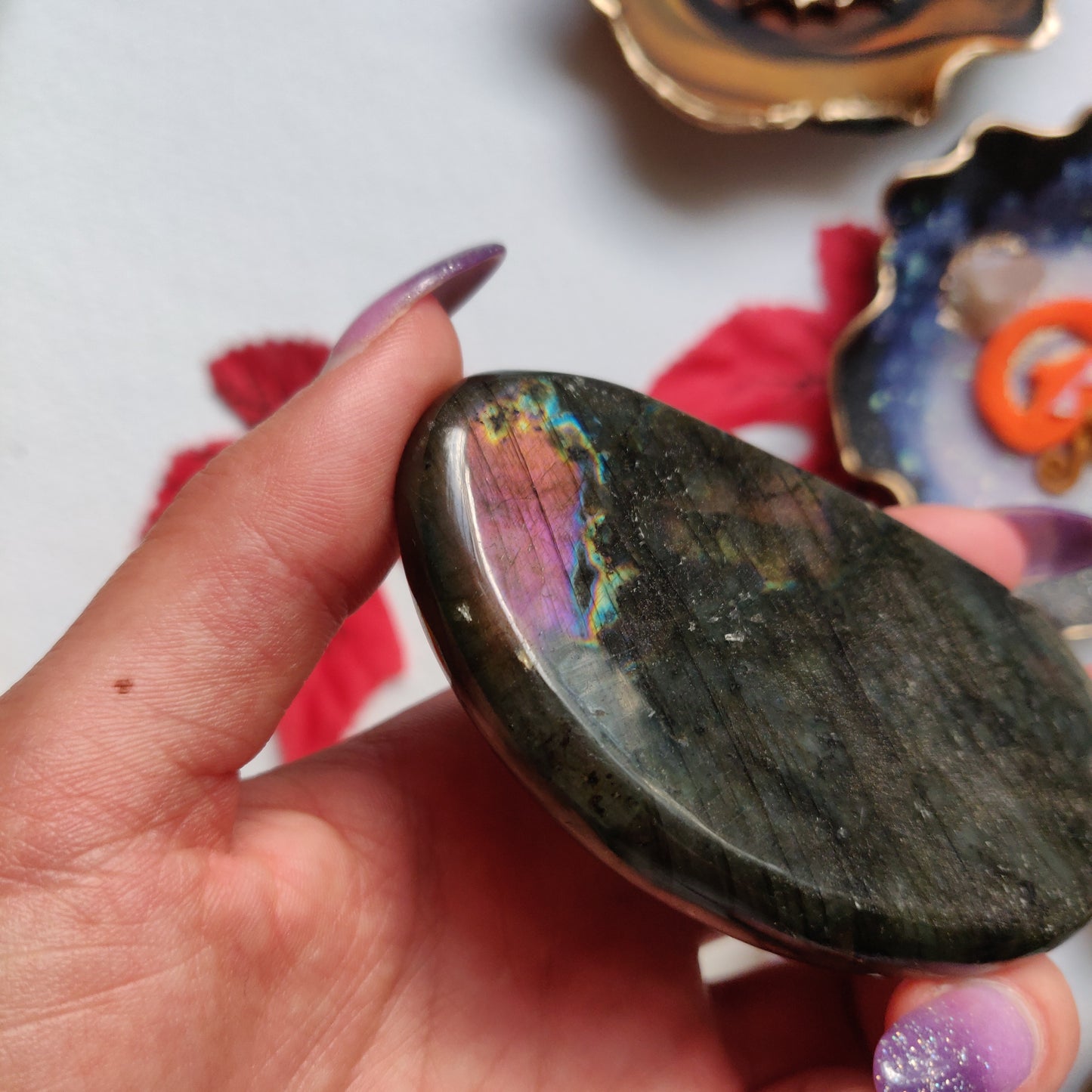 Labradorite Palm Stone (#A14)