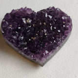 Grape Jelly Amethyst Geode Heart with Calcite (#G6)