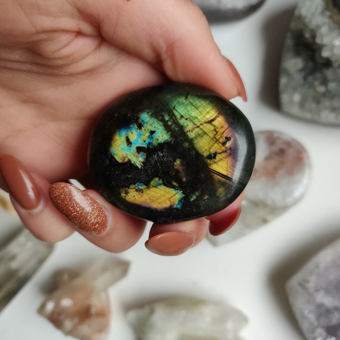 Labradorite Palm Stone (#132)