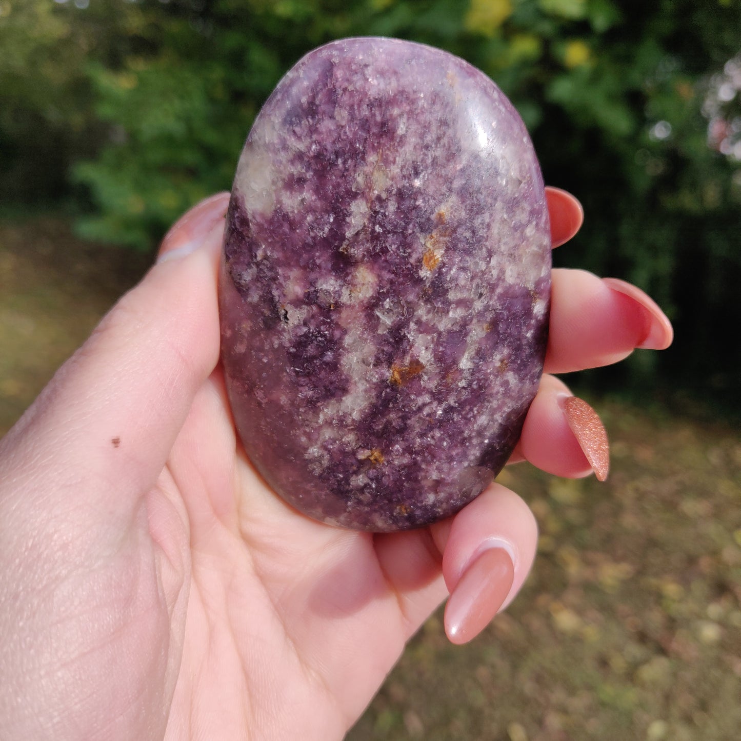 Lepidolite Palm Stone (#7)