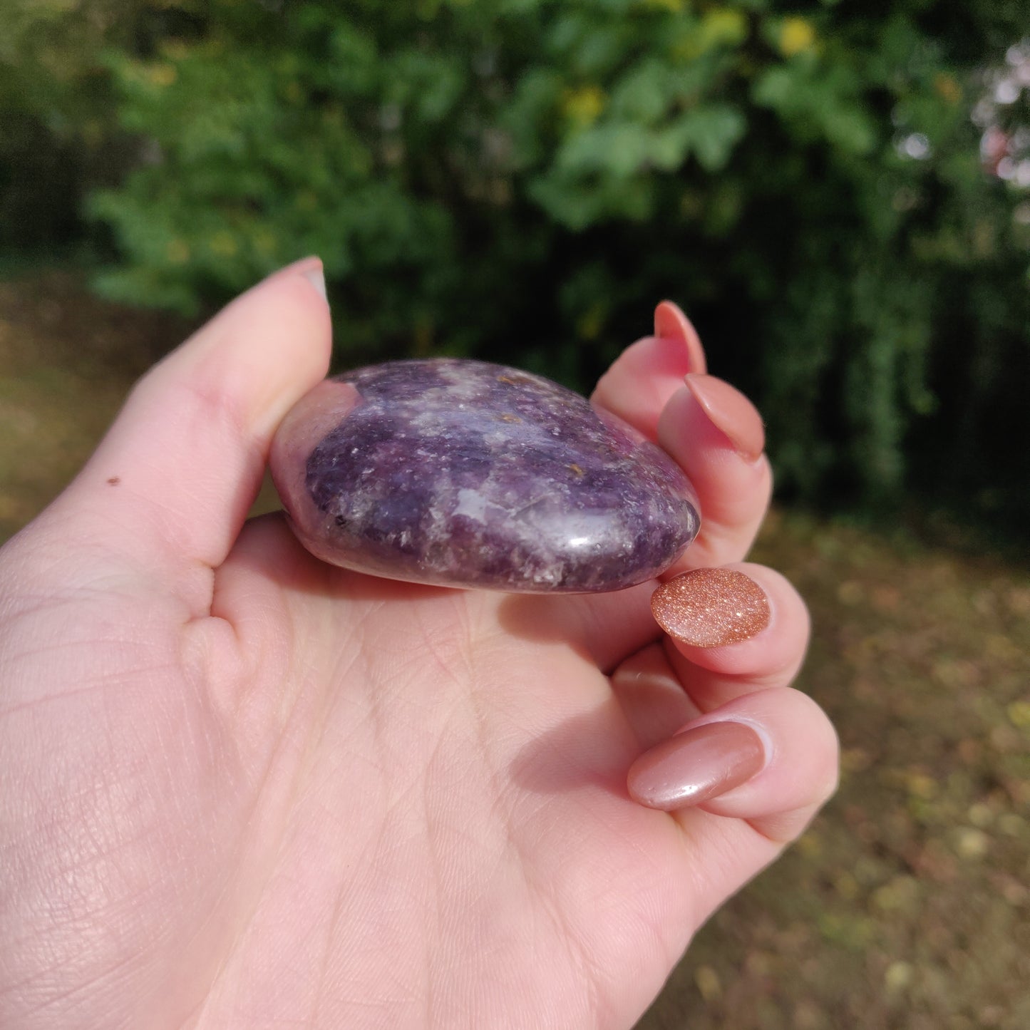 Lepidolite Palm Stone (#7)