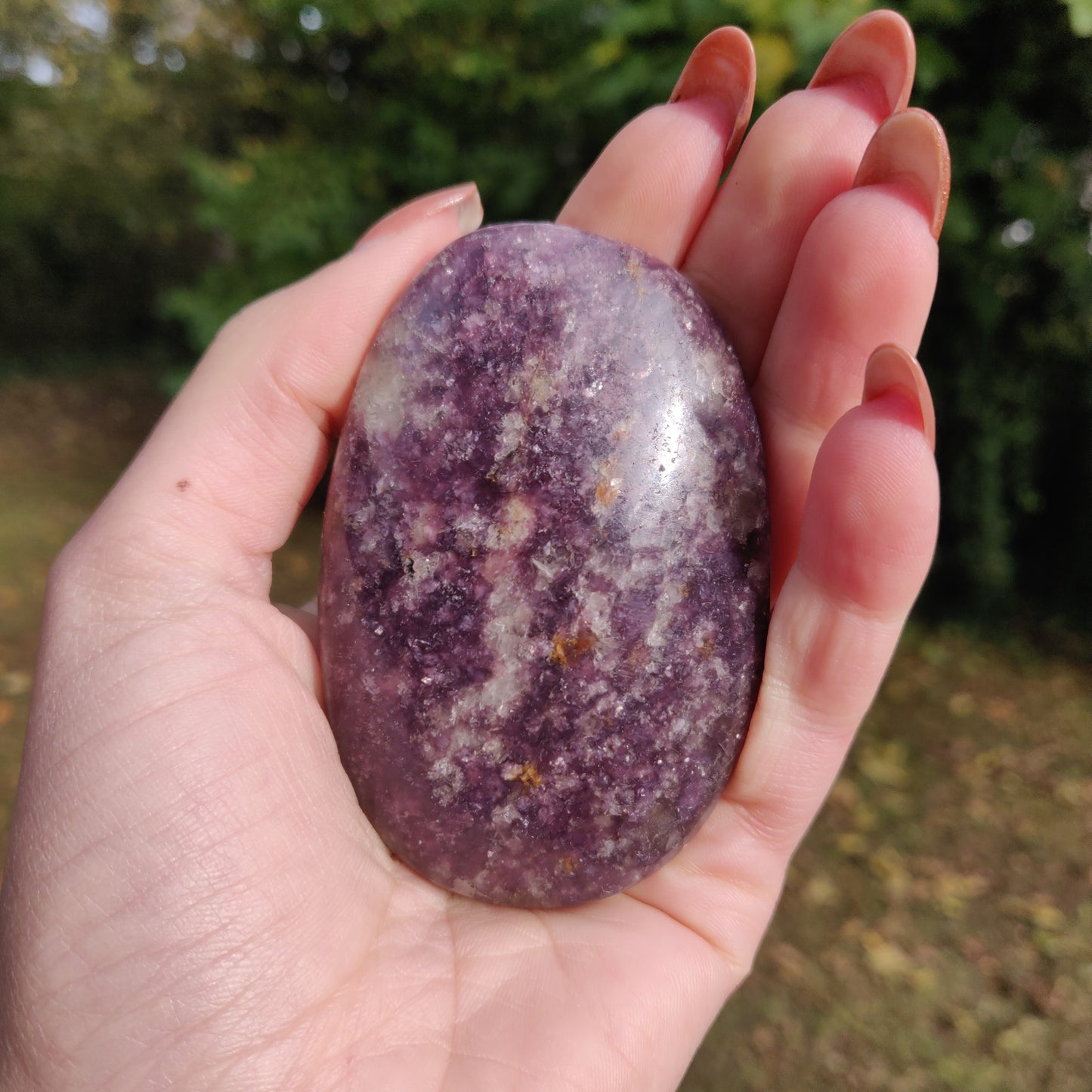 Lepidolite Palm Stone (#7)