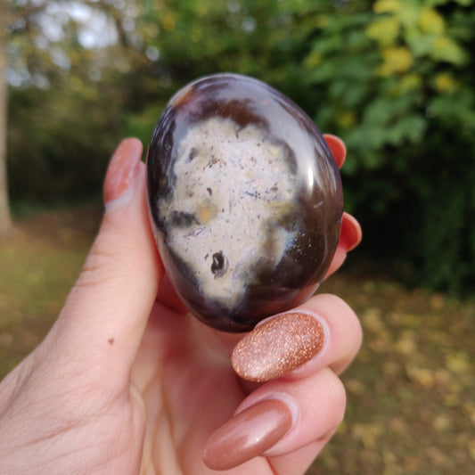 Violet Flame Agate Palm Stone (#7)