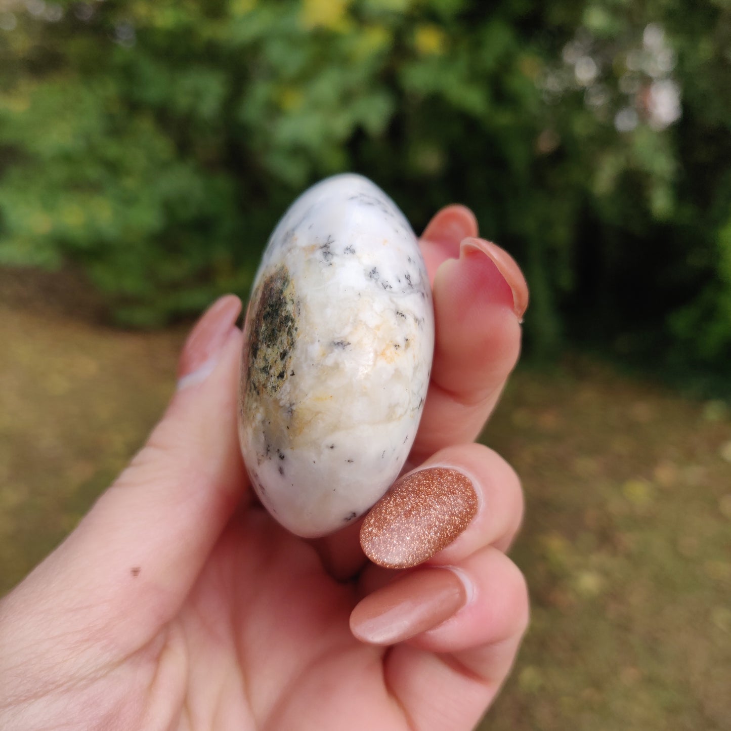 Purple Dendritic Opal  Palm Stone (#3)