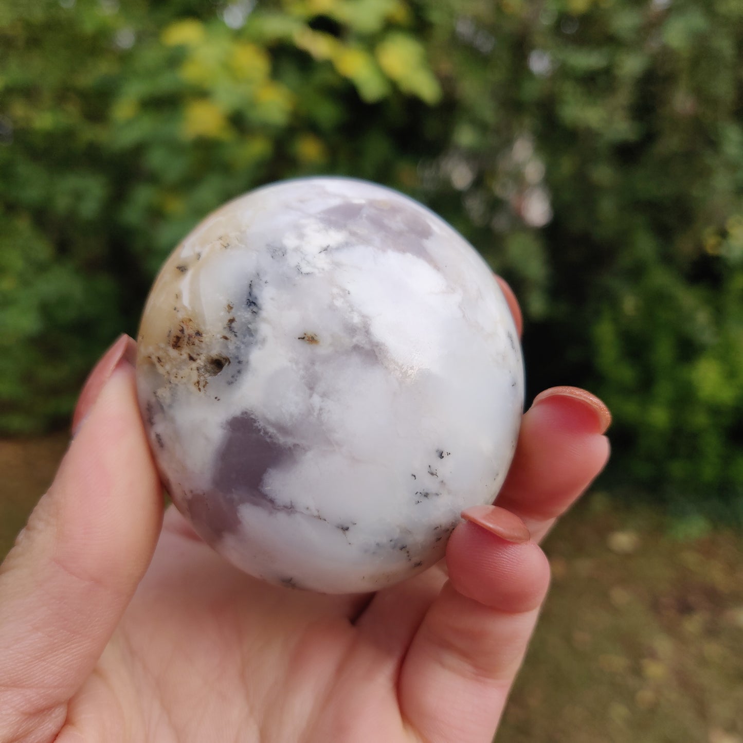 Purple Dendritic Opal  Palm Stone (#8)