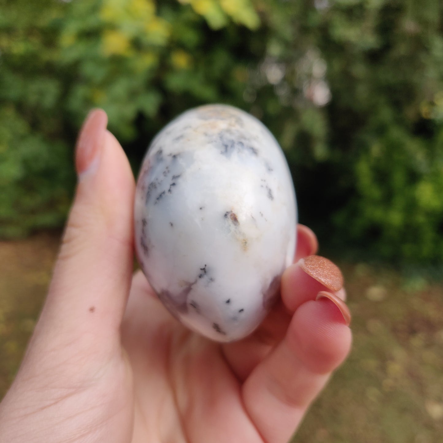 Purple Dendritic Opal  Palm Stone (#8)