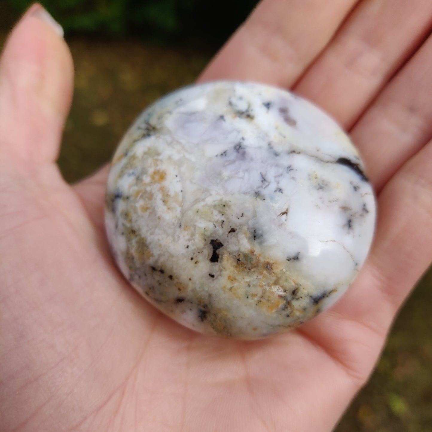Purple Dendritic Opal  Palm Stone (#16)