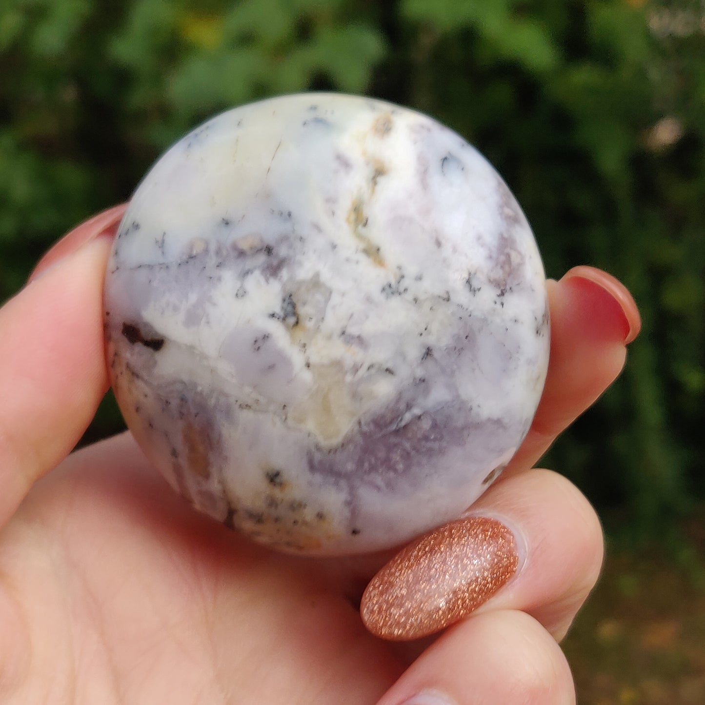 Purple Dendritic Opal  Palm Stone (#16)