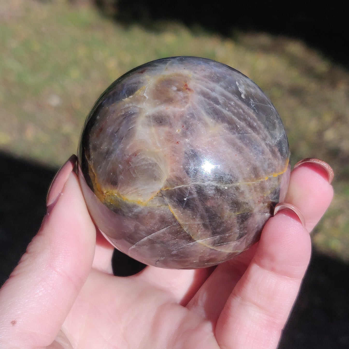 Black Moonstone Sphere (#4)