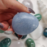 Blue Calcite Palm Stone (#1)