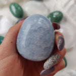 Blue Calcite Palm Stone (#4)