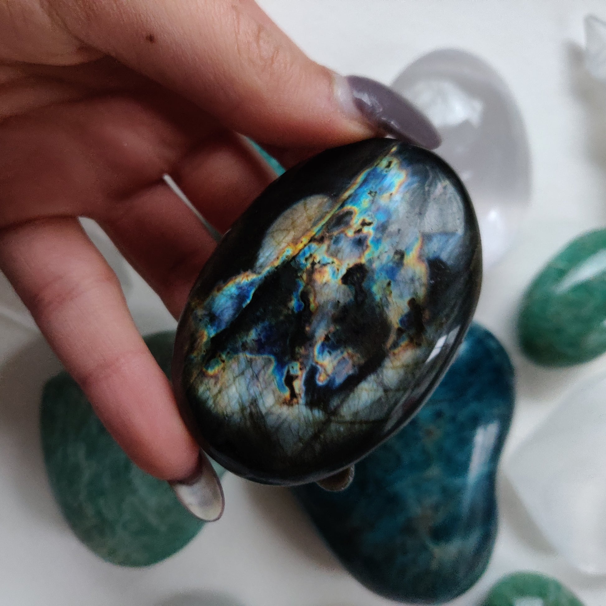 Labradorite Palm Stone (#47) - Simply Affinity