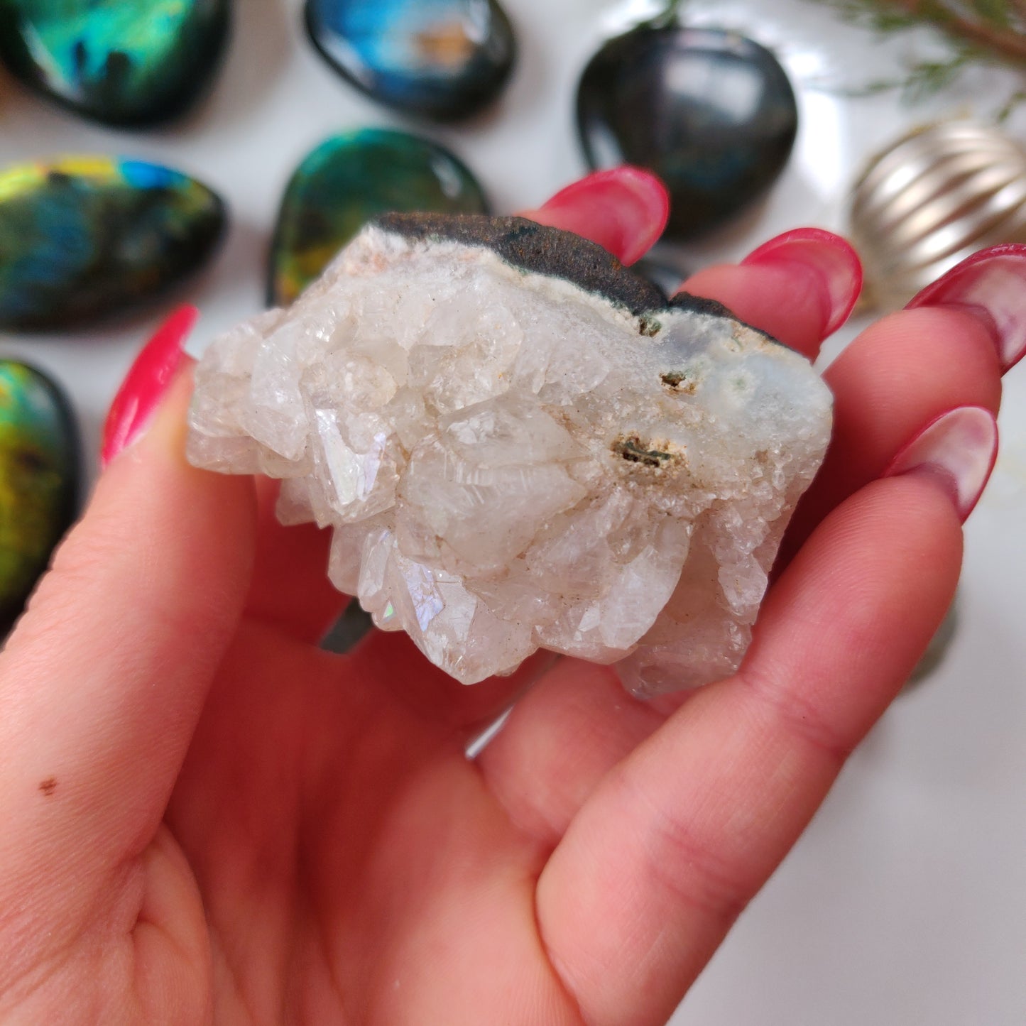 Anandalite Cluster, Natural Aurora Quartz Cluster (#12) - Simply Affinity