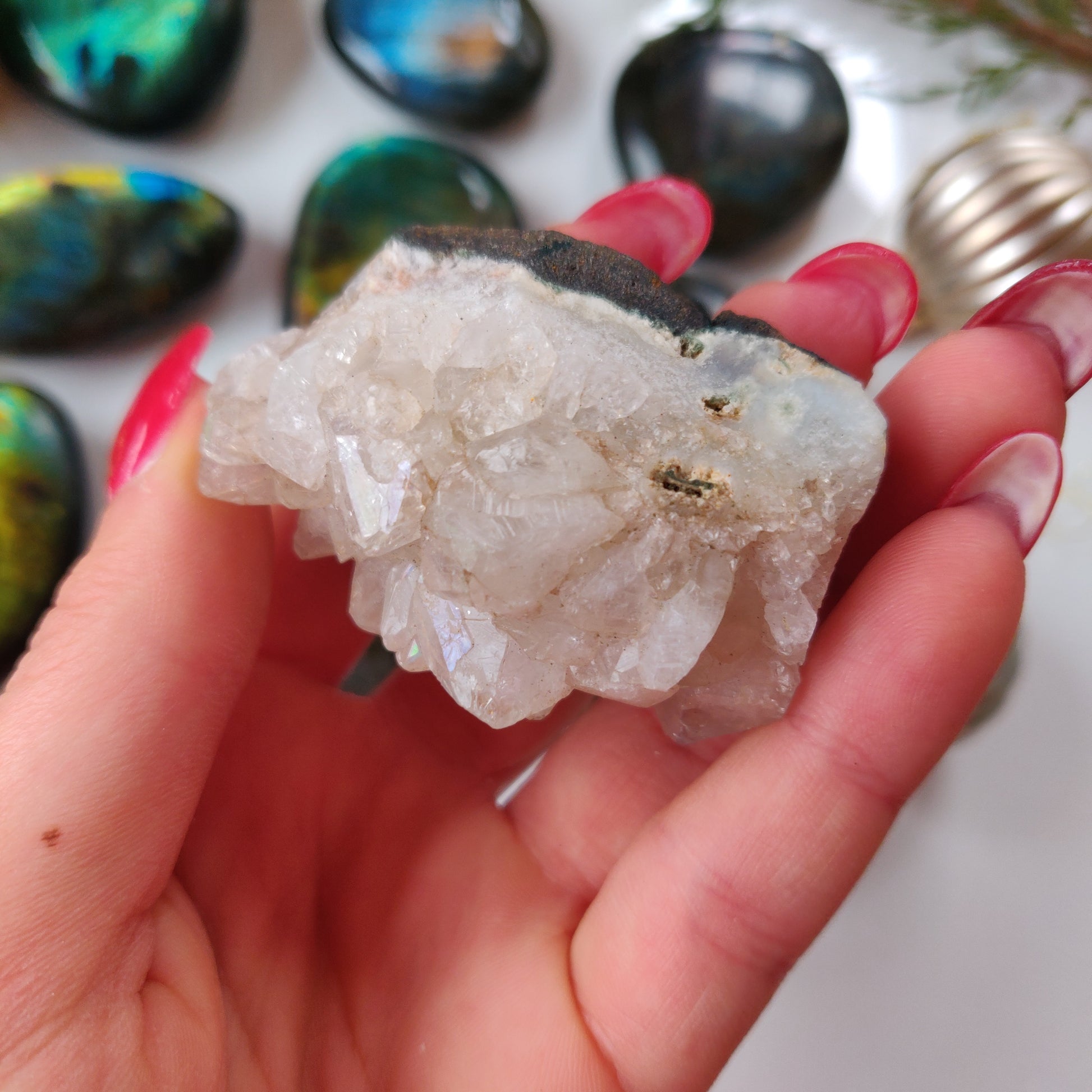 Anandalite Cluster, Natural Aurora Quartz Cluster (#12) - Simply Affinity