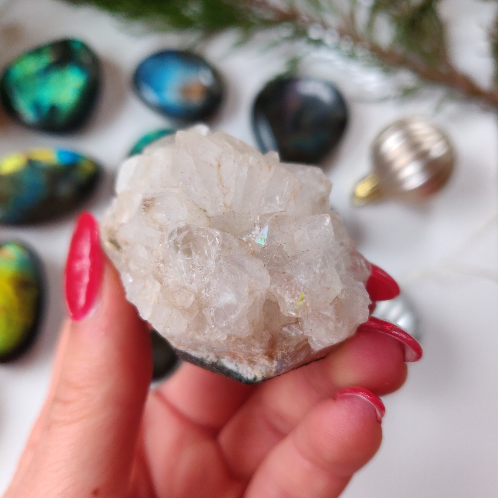 Anandalite Cluster, Natural Aurora Quartz Cluster (#12) - Simply Affinity