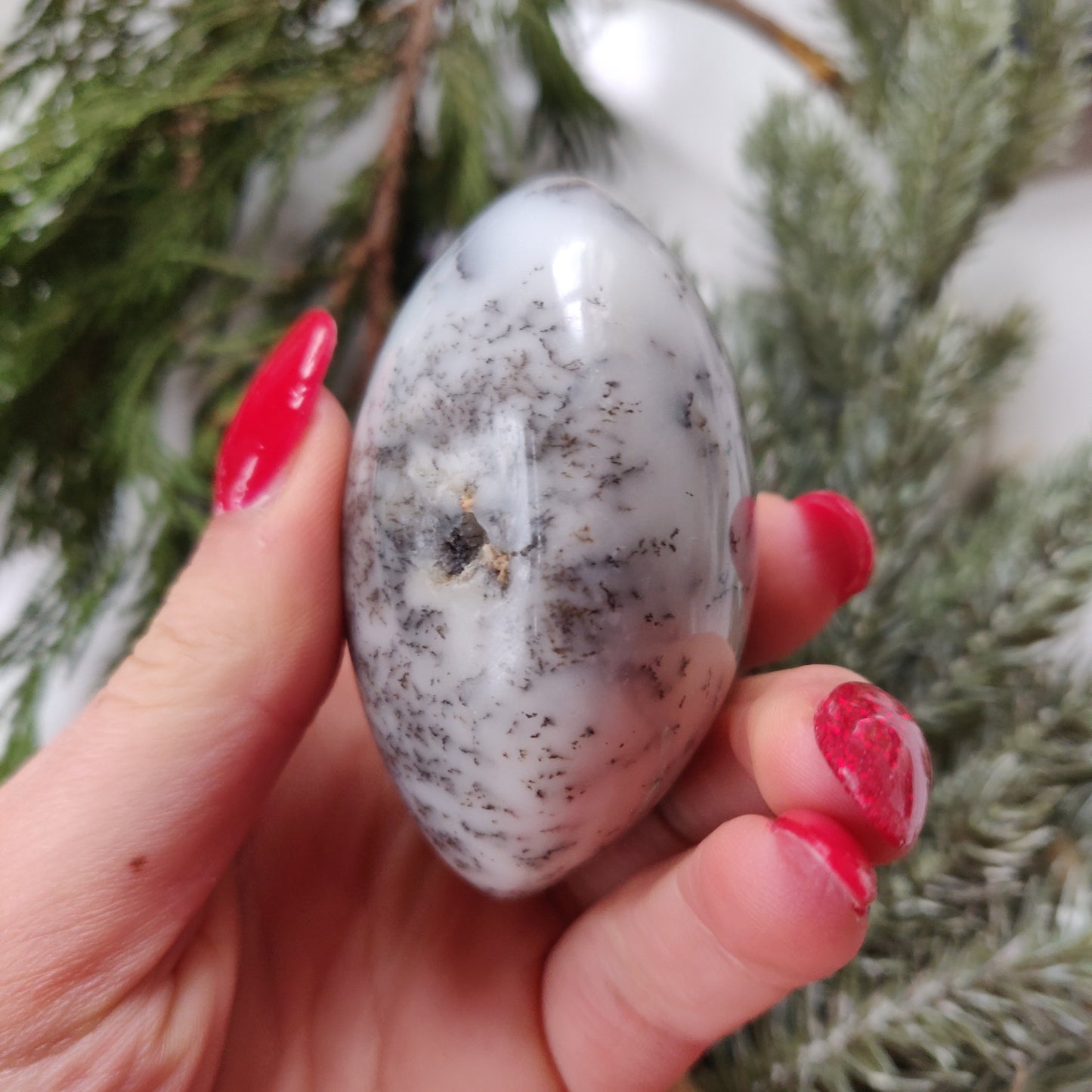 Dendritic Opal  Palm Stone (#22)