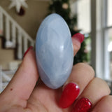 Blue Calcite Palm Stone (#7)