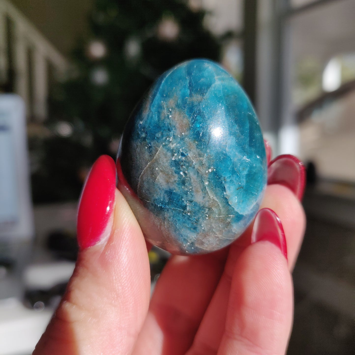 Blue Apatite Egg (#1)
