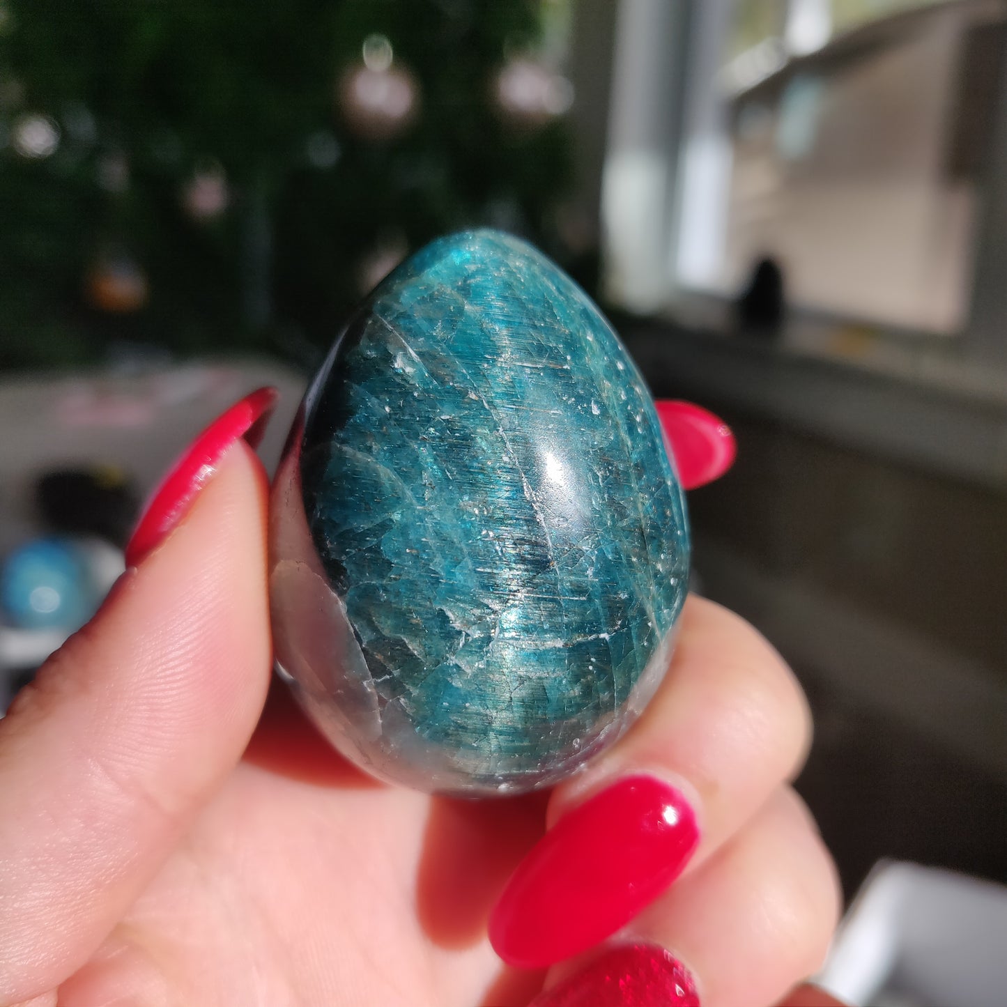 Blue Apatite Egg (#2)