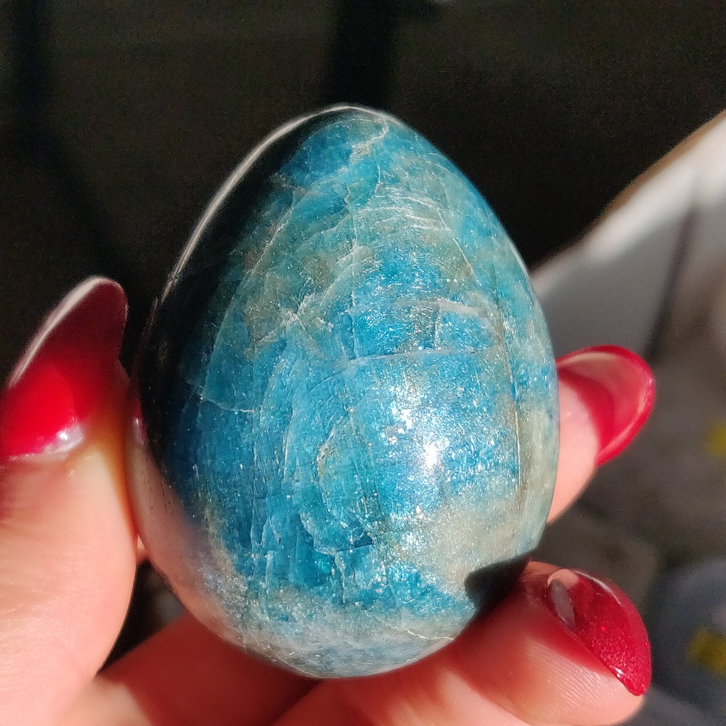 Blue Apatite Egg (#3)