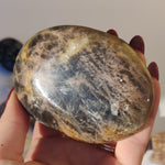 Black Moonstone Palm Stone, Flashy Black Moonstone (#4)