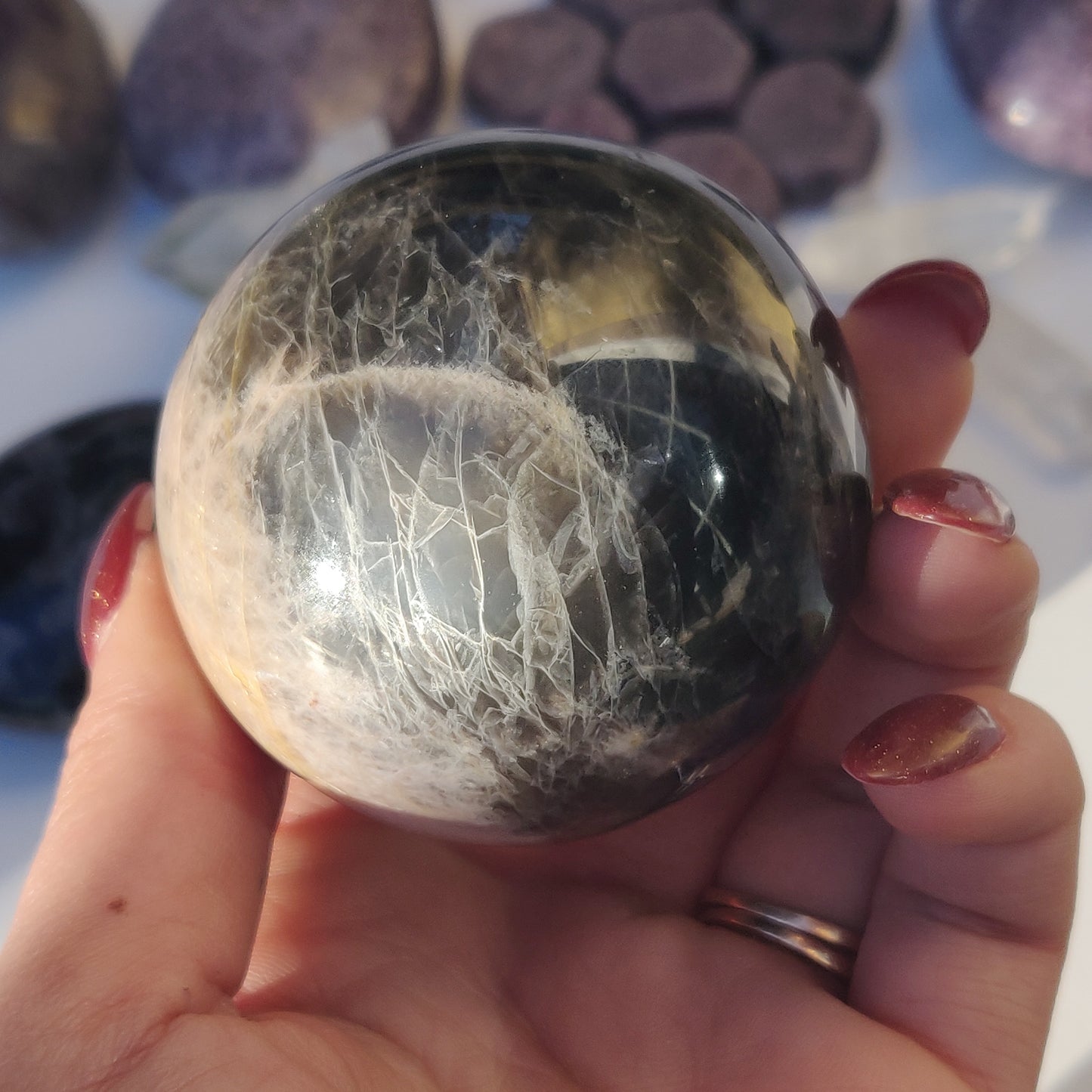 Black Moonstone Sphere (#6)