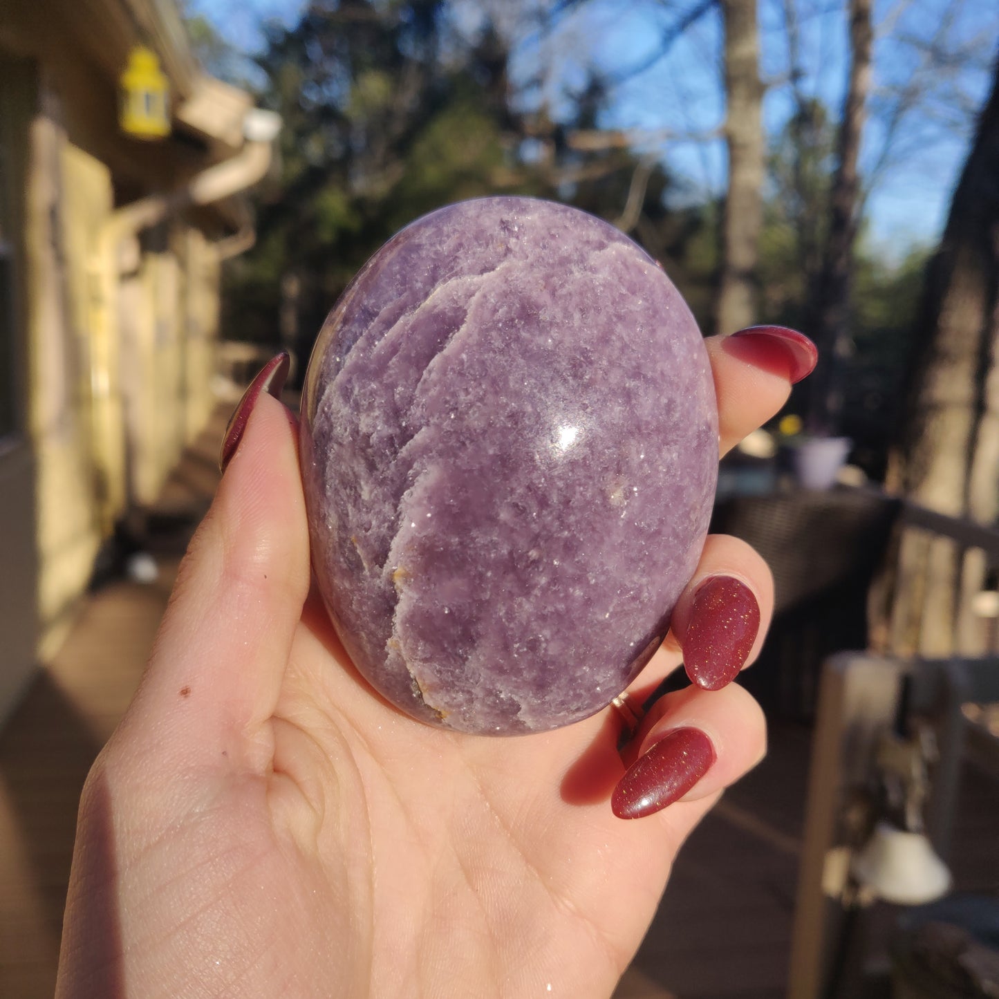 Lepidolite Palm Stone (#6)