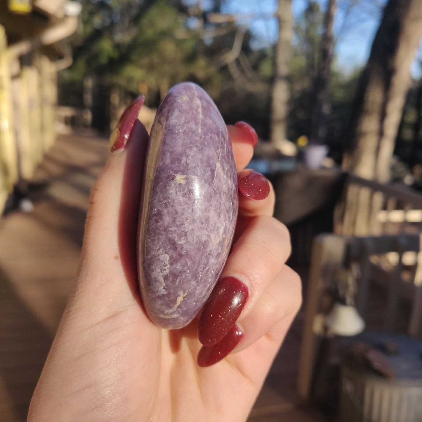 Lepidolite Palm Stone (#6)