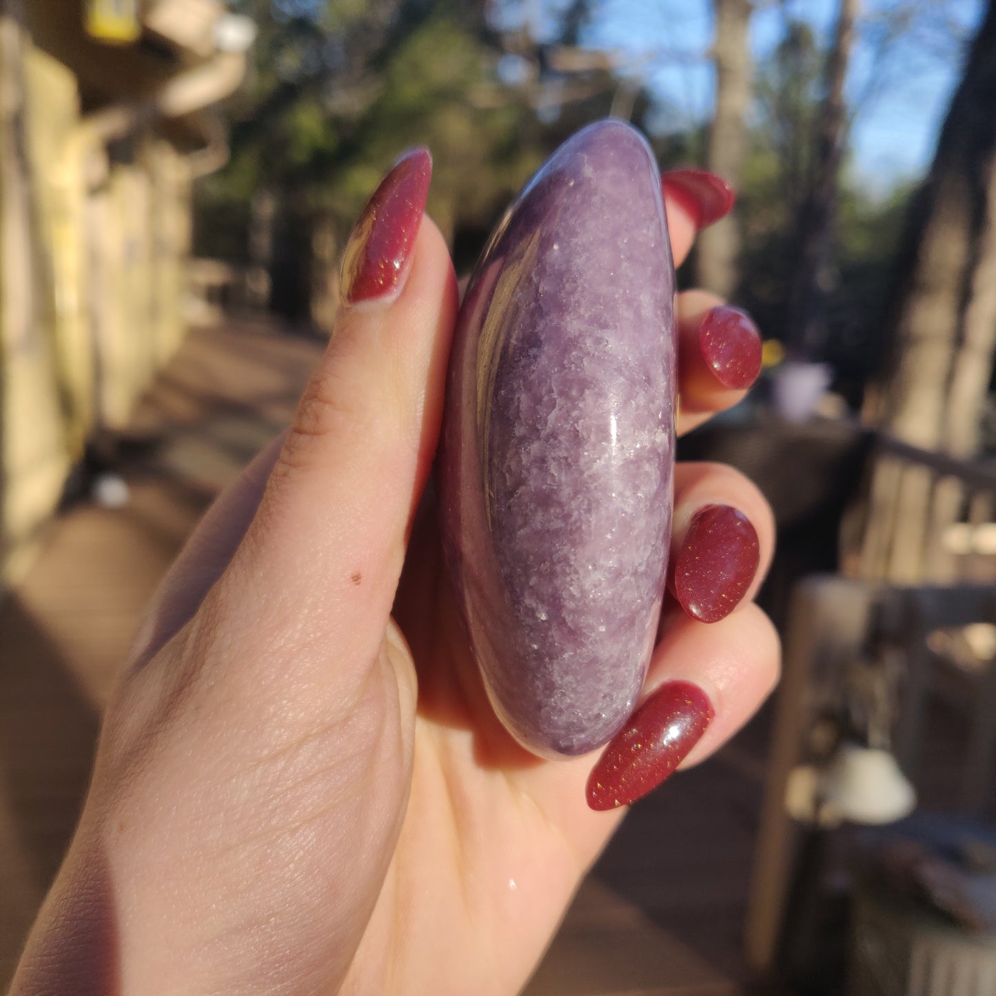 Lepidolite Palm Stone (#6)