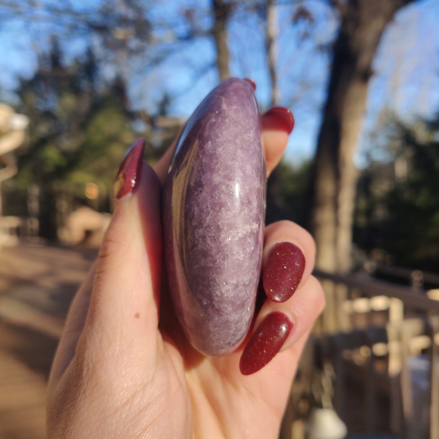 Lepidolite Palm Stone (#6)