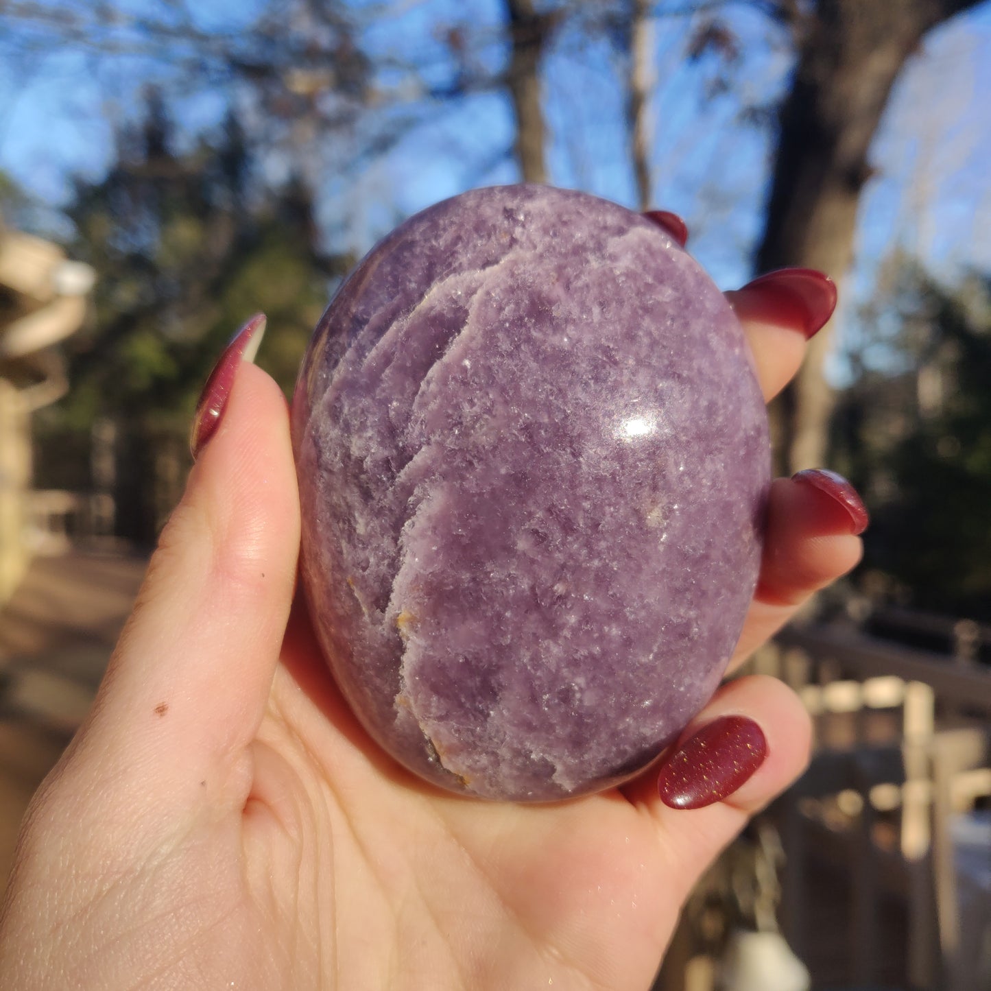 Lepidolite Palm Stone (#6)