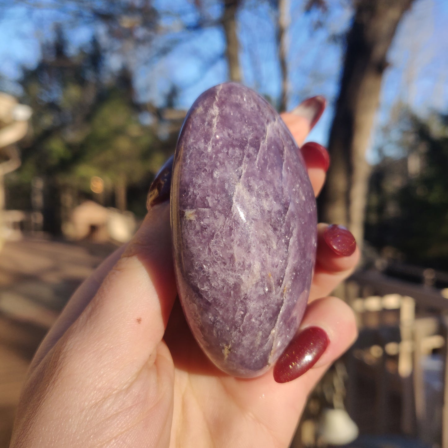 Lepidolite Palm Stone (#6)