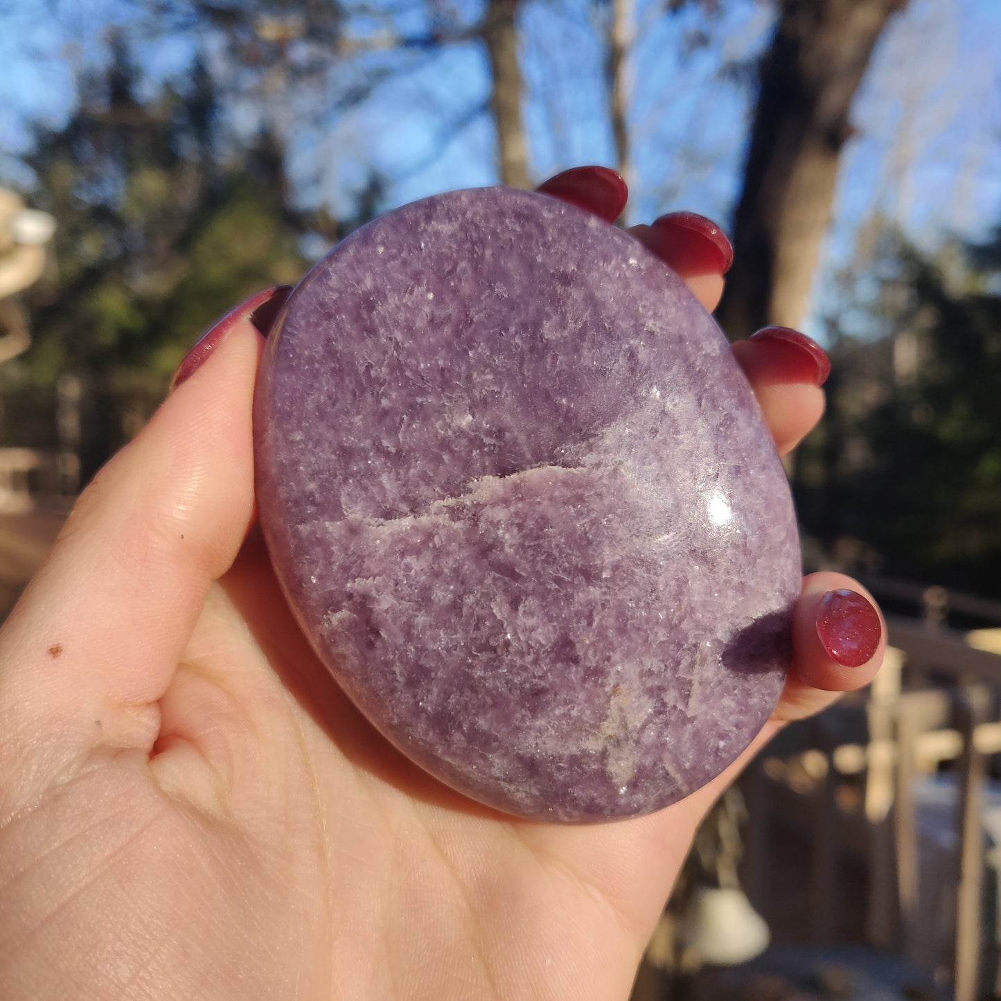 Lepidolite Palm Stone (#6)