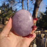 Lepidolite Palm Stone (#9)