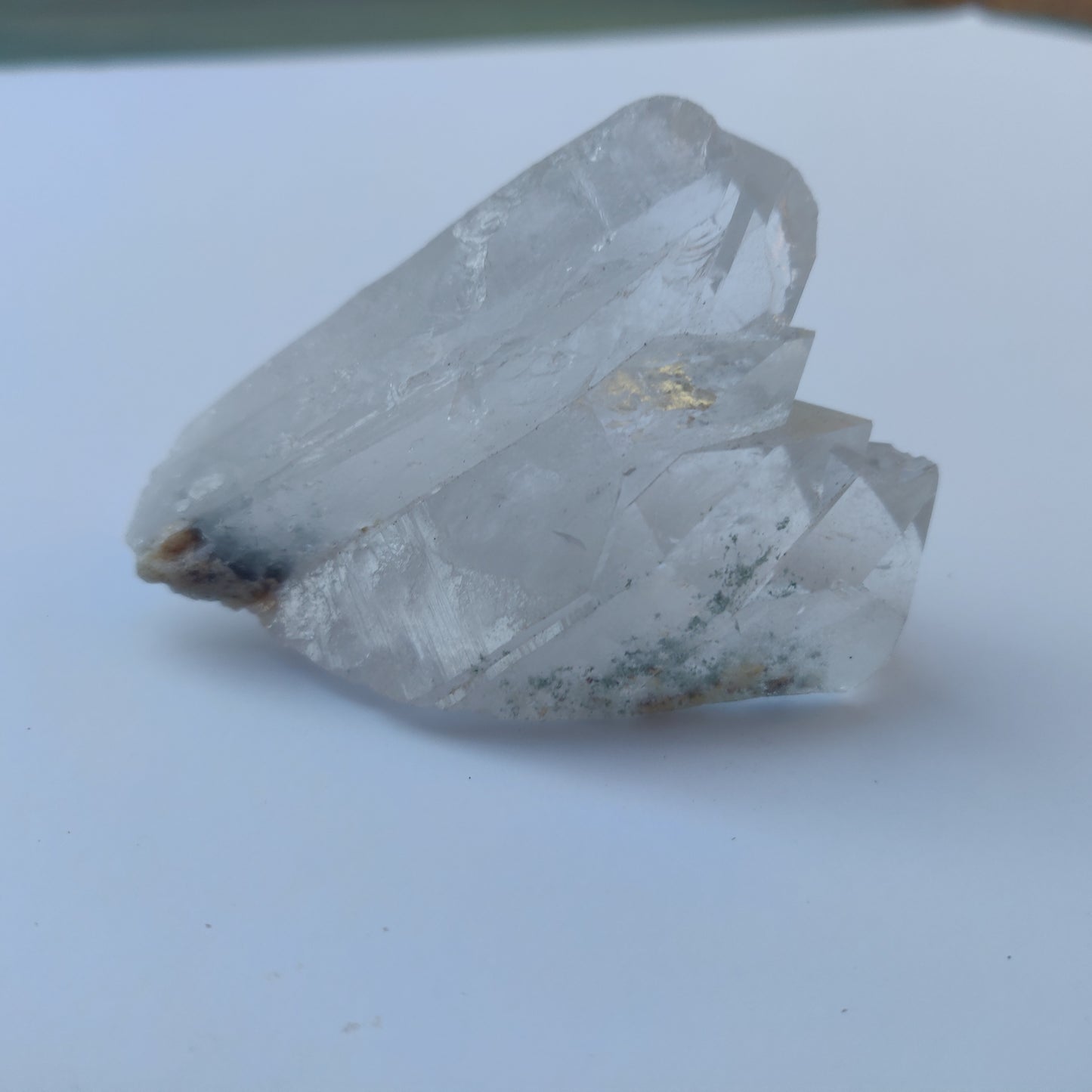 Raw Clear Quartz Cluster with Green Chlorite Inclusions  (#A3)