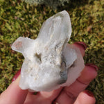 Raw Clear Quartz Cluster with Green Chlorite Inclusions  (#A2)
