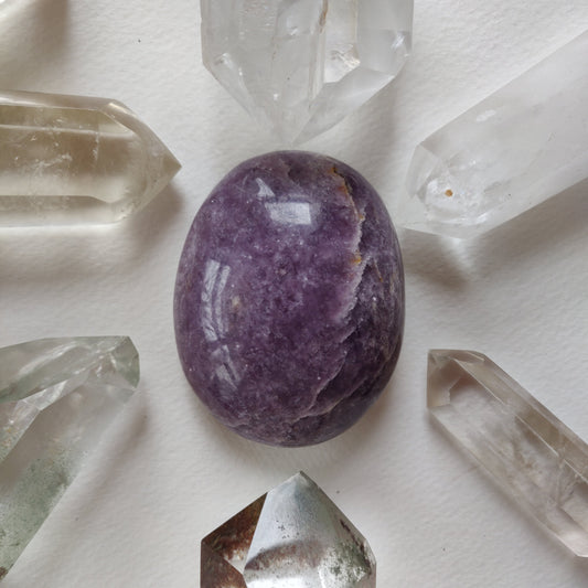 Lepidolite Palm Stone (#6)