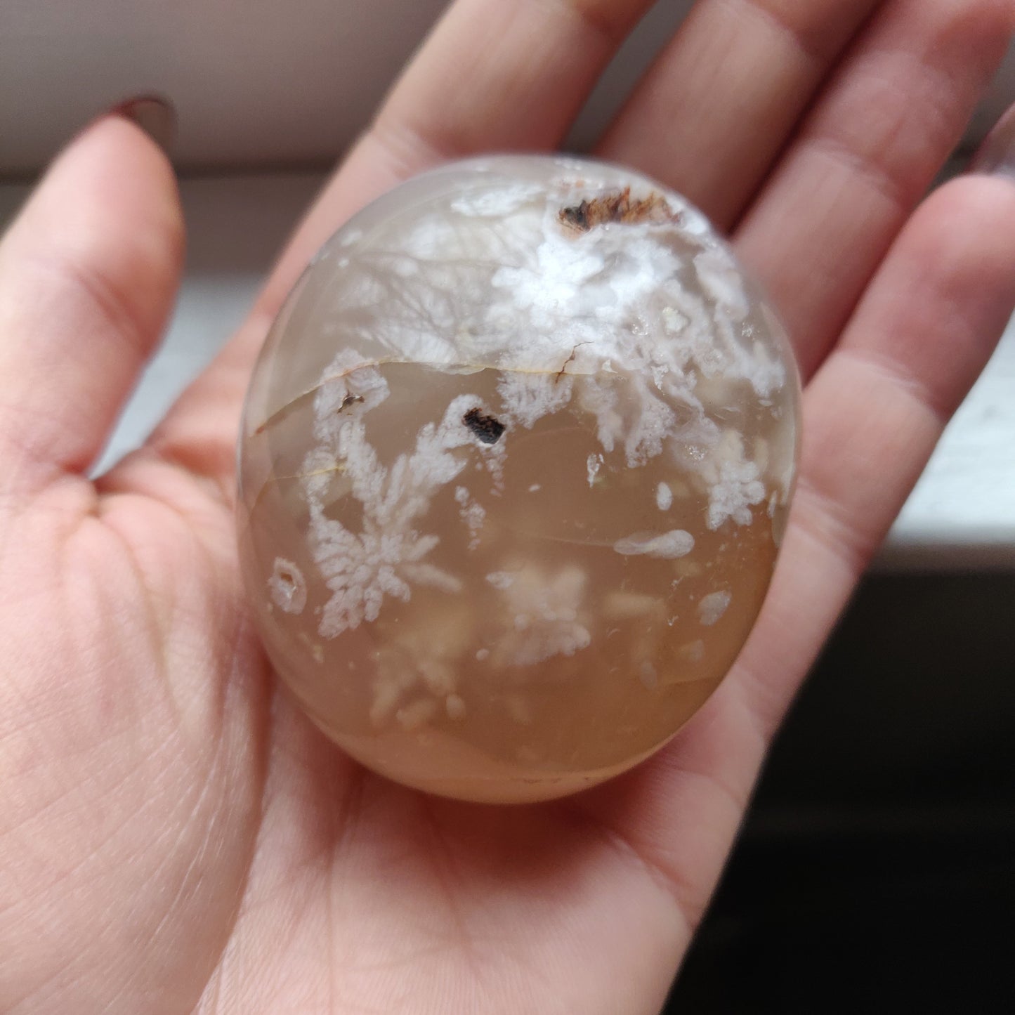 Flower Agate Palm Stone (#31)