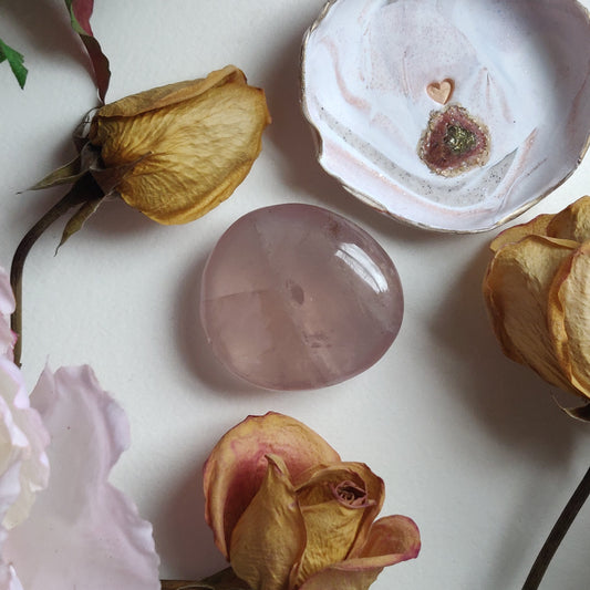 Rose Quartz Palm Stone (#1)